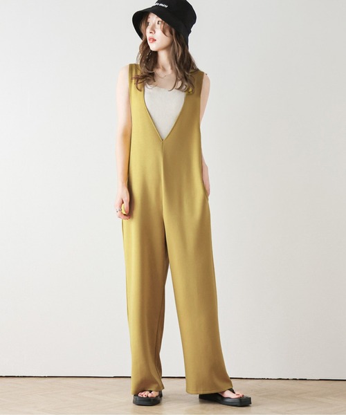 セール】Vネックオールインワン（つなぎ/オールインワン