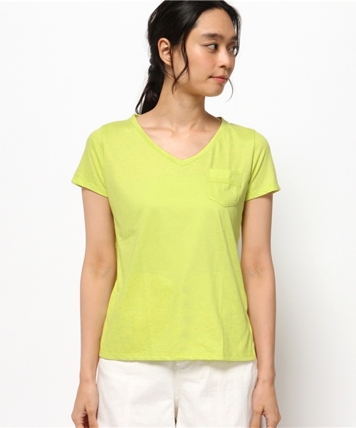 OUTLET(アウトレット)の「【CIAOPANIC TYPY】VネックポケットT(Tシャツ/カットソー・レディース・イエロー・FREE)」の2枚目の写真