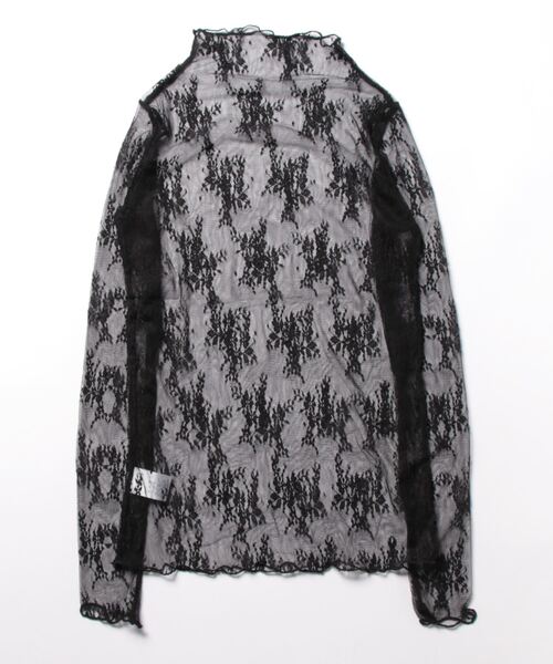 Coo+i(クーイ)の「花柄ハイネックシアーカットソー(Tシャツ/カットソー・レディース・ブラック/ホワイト・FREE)」の3枚目の写真