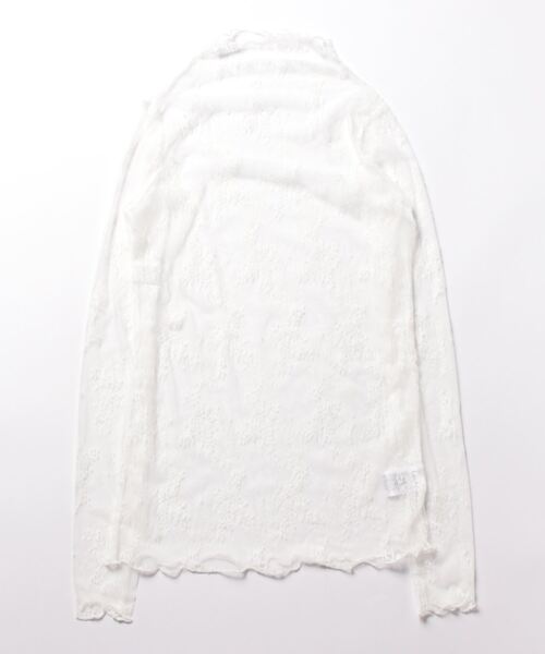 Coo+i(クーイ)の「花柄ハイネックシアーカットソー(Tシャツ/カットソー・レディース・ブラック/ホワイト・FREE)」の5枚目の写真