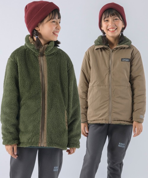 KRIFF MAYER Kid's Collection(クリフメイヤーキッズコレクション)の「《WEB限定》リバーシブル ひっくりスタンドネックジャケット(ブルゾン・キッズ・チャコール/ネイビー/ブラウン/レッド・120/130/140/150/160/170)」の3枚目の写真