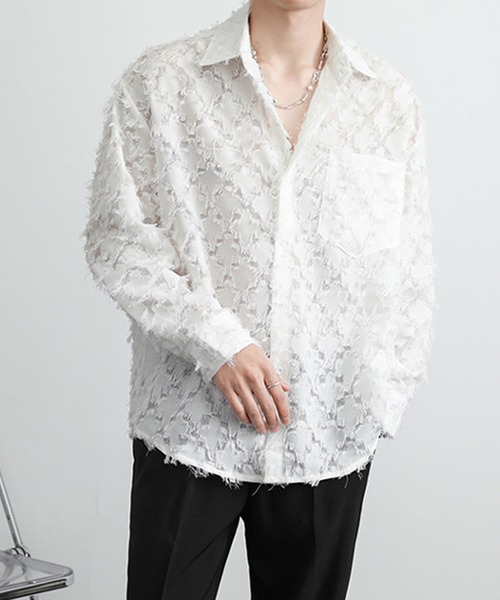 aimoha(アイモハ)の「aimoha mens キレイめ長袖シャツ(シャツ/ブラウス・メンズ・ベージュ/ホワイト・MEDIUM/LARGE/X-LARGE)」の2枚目の写真