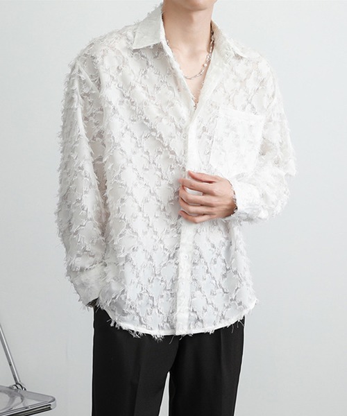 aimoha(アイモハ)の「aimoha mens キレイめ長袖シャツ(シャツ/ブラウス・メンズ・ベージュ/ホワイト・MEDIUM/LARGE/X-LARGE)」の6枚目の写真