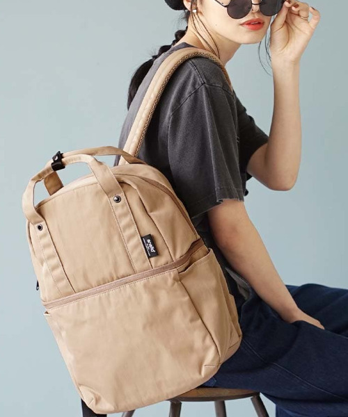 anello(アネロ)の「LAYER 2LAYERD BACKPACK(R)(バックパック/リュック・レディース・ブラック/オレンジ/モスグリーン/ベージュ・-)」の8枚目の写真