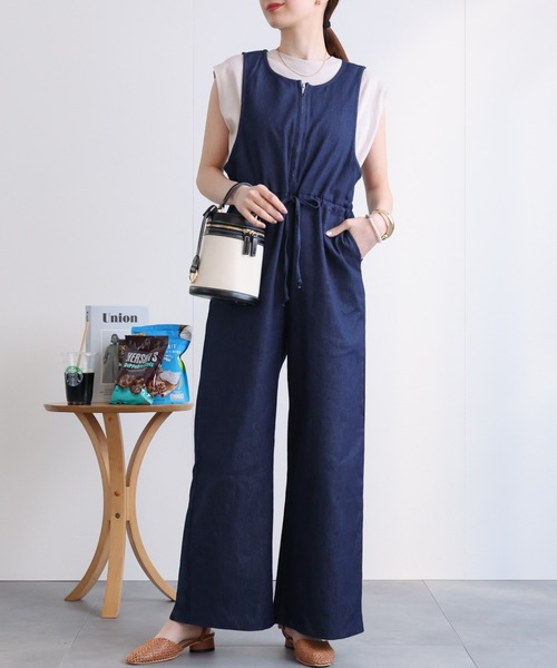 RANDY オールインワン　つなぎ RANDY ランディー COVER HOODIE JUMP SUIT (SS23-ROA01) Grey