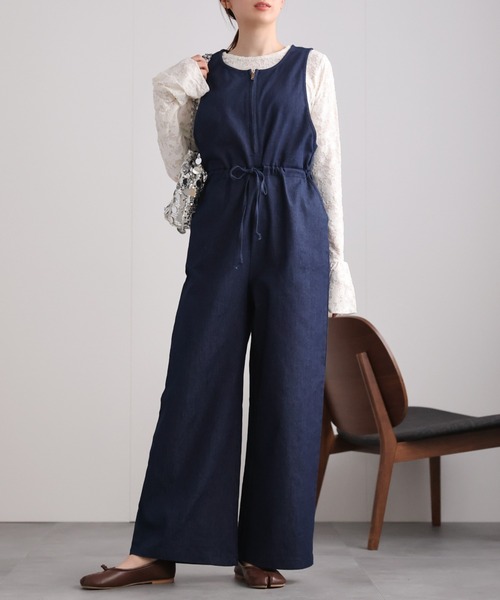 セール】フロントジップオールインワン（つなぎ/オールインワン