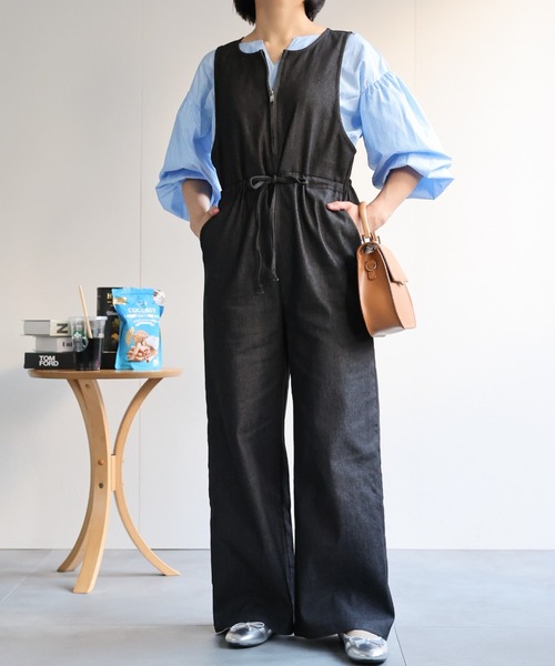 セール】フロントジップオールインワン（つなぎ/オールインワン