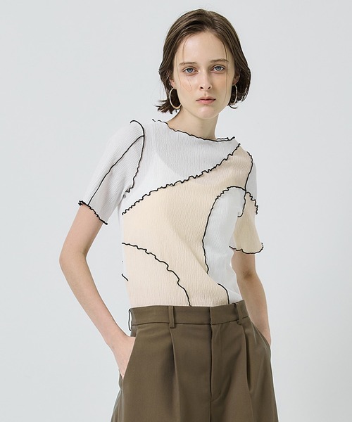 STUDIOUS(ステュディオス)の「【PUBLIC TOKYO/パブリックトウキョウ】ヨウリュウメロートップス(Tシャツ/カットソー・レディース・アイボリー/ホワイト・FREE)」の6枚目の写真