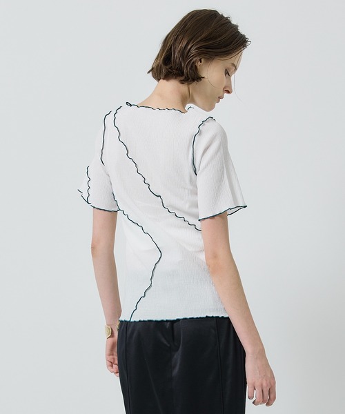 STUDIOUS(ステュディオス)の「【PUBLIC TOKYO/パブリックトウキョウ】ヨウリュウメロートップス(Tシャツ/カットソー・レディース・アイボリー/ホワイト・FREE)」の7枚目の写真