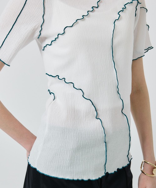STUDIOUS(ステュディオス)の「【PUBLIC TOKYO/パブリックトウキョウ】ヨウリュウメロートップス(Tシャツ/カットソー・レディース・アイボリー/ホワイト・FREE)」の3枚目の写真