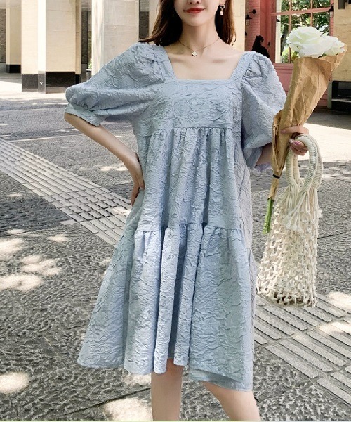 Ritomo De Ricco(リトモ・デ・リコ)の「SALE フクレジャガードミニワンピース(ワンピース・レディース・ホワイト/ブラック/ピンク/ライトブルー・FREE)」の7枚目の写真