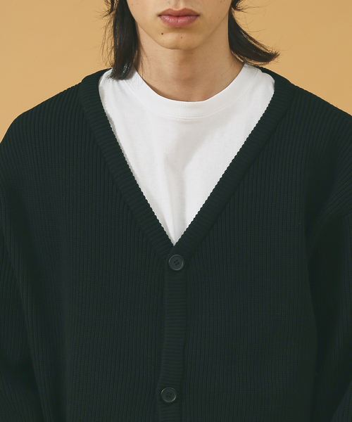 MYSELF ABAHOUSE（マイセルフアバハウス）の「ルーズシルエット ハイゲージ ポリ Vネック ニット カーディガン（カーディガン/ボレロ・メンズ・ブラック/ベージュ/オレンジ/ホワイト系その他/ブルー系その他・S/M/L/XL）」の7枚目の写真