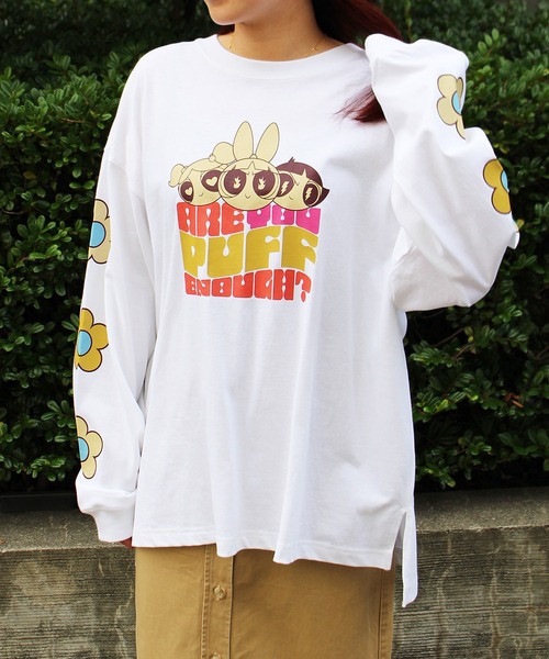 ALWAYS GOOD TIME(オルウェイズグッドタイム)の「【THE POWERPUFF GIRLS/パワーパフガールズ】プリントロングスリーブTシャツ(Tシャツ/カットソー・レディース・ホワイト系4/ブラック系2/ブラック系3/ブラック系1/ホワイト系2/ホワイト系3/ブラック系4/ホワイト系1・M)」の2枚目の写真