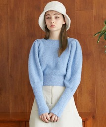 トゥウィンクルフェザーパフスリニットカーディガン