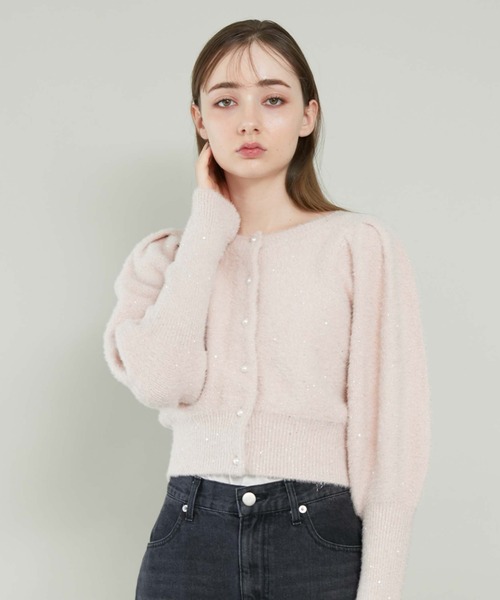 archives（アルシーヴ）の「トゥウィンクルフェザーパフスリニットカーディガン（ニット/セーター・レディース・ブルー/グレー/オフホワイト/ピンク・MEDIUM）」の22枚目の写真