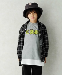 ZI-ON | ちょいオーパーサイズネルチェックシャツ(シャツ/ブラウス)