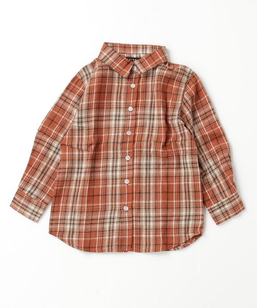 ZI-ON(ジーオン)の「ちょいオーパーサイズネルチェックシャツ(シャツ/ブラウス・キッズ・レッド系その他/グリーン/ホワイト×ブラック/ベージュ/ダークベージュ/レッド・150cm/130cm/120cm/140cm/160cm)」の15枚目の写真