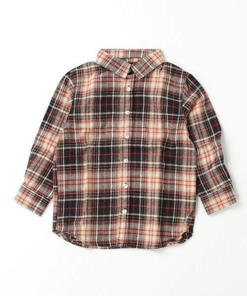ZI-ON(ジーオン)の「ちょいオーパーサイズネルチェックシャツ(シャツ/ブラウス・キッズ・レッド系その他/グリーン/ホワイト×ブラック/ベージュ/ダークベージュ/レッド・150cm/130cm/120cm/140cm/160cm)」の18枚目の写真