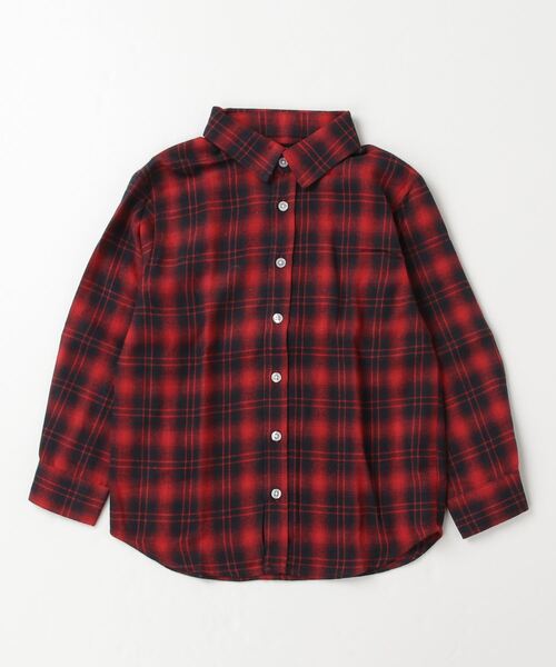 ZI-ON(ジーオン)の「ちょいオーパーサイズネルチェックシャツ(シャツ/ブラウス・キッズ・レッド系その他/グリーン/ホワイト×ブラック/ベージュ/ダークベージュ/レッド・150cm/130cm/120cm/140cm/160cm)」の22枚目の写真