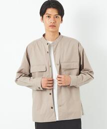 green label relaxing | W-CLOTH サテン バンドカラー ブルゾン(シャツ/ブラウス)