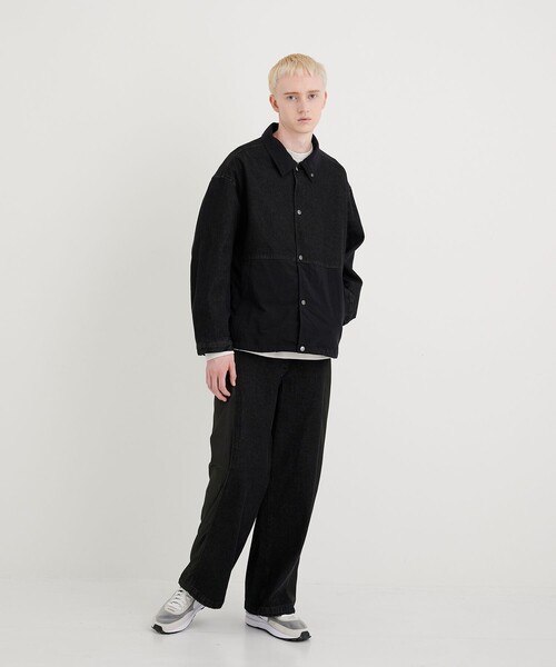 CITY TOKYO（シティトウキョウ）の「ナイロンドッキングデニムブルゾン（ブルゾン・メンズ・ブラック/インディゴブルー・1/2）」の3枚目の写真