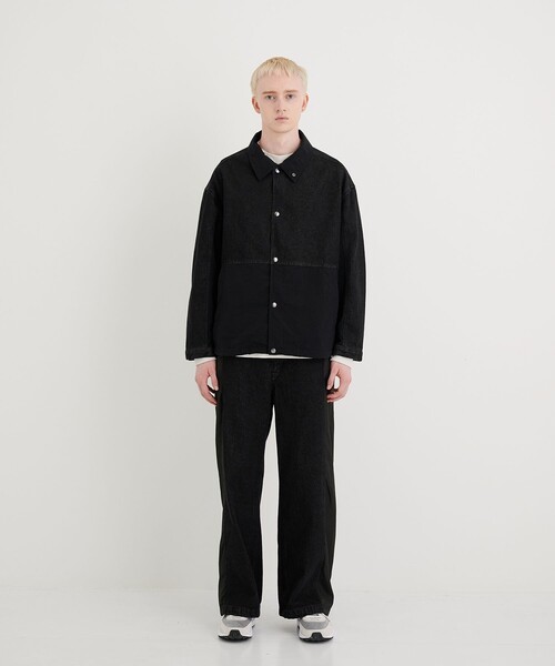 CITY TOKYO（シティトウキョウ）の「ナイロンドッキングデニムブルゾン（ブルゾン・メンズ・ブラック/インディゴブルー・1/2）」の4枚目の写真