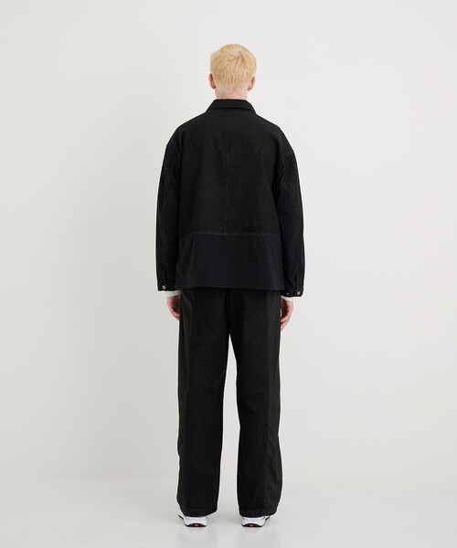 CITY TOKYO（シティトウキョウ）の「ナイロンドッキングデニムブルゾン（ブルゾン・メンズ・ブラック/インディゴブルー・1/2）」の6枚目の写真