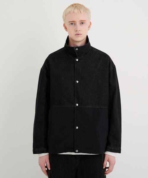 CITY TOKYO（シティトウキョウ）の「ナイロンドッキングデニムブルゾン（ブルゾン・メンズ・ブラック/インディゴブルー・1/2）」の8枚目の写真