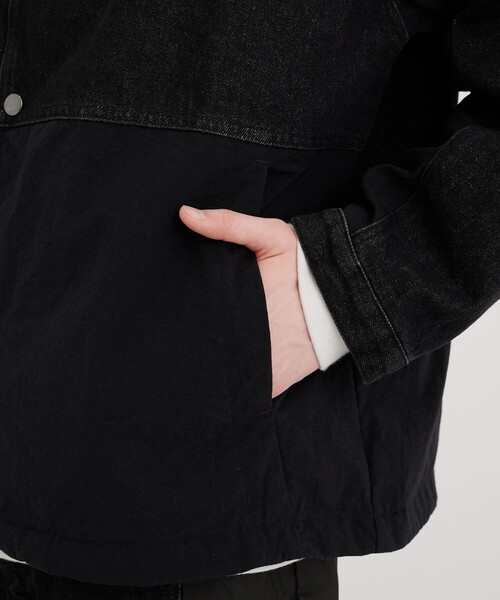 CITY TOKYO（シティトウキョウ）の「ナイロンドッキングデニムブルゾン（ブルゾン・メンズ・ブラック/インディゴブルー・1/2）」の15枚目の写真