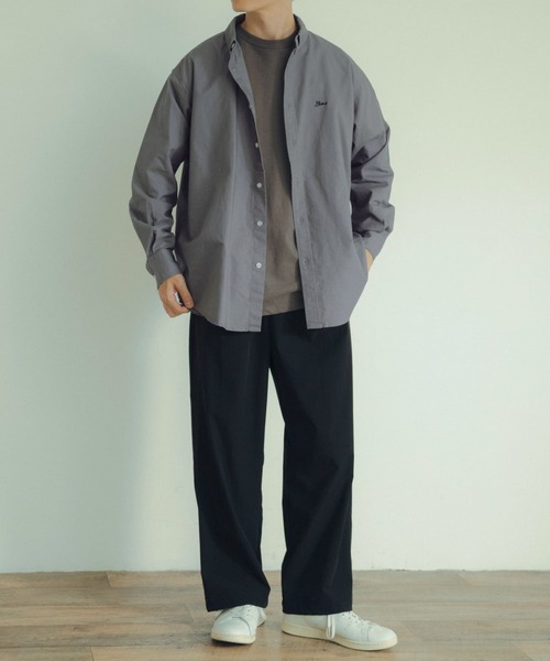 ITEMS URBANRESEARCH（アイテムズ アーバンリサーチ）の「ワンポイント刺繍 OXボタンダウンシャツ（シャツ/ブラウス・メンズ・オフホワイト/チャコールグレー/ブルー・MEDIUM/LARGE）」の10枚目の写真