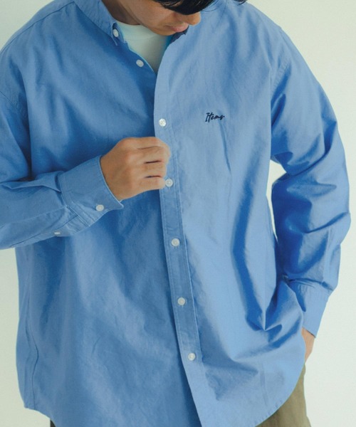 ITEMS URBANRESEARCH（アイテムズ アーバンリサーチ）の「ワンポイント刺繍 OXボタンダウンシャツ（シャツ/ブラウス・メンズ・オフホワイト/チャコールグレー/ブルー・MEDIUM/LARGE）」の14枚目の写真