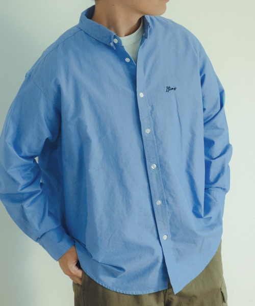 ITEMS URBANRESEARCH（アイテムズ アーバンリサーチ）の「ワンポイント刺繍 OXボタンダウンシャツ（シャツ/ブラウス・メンズ・オフホワイト/チャコールグレー/ブルー・MEDIUM/LARGE）」の15枚目の写真