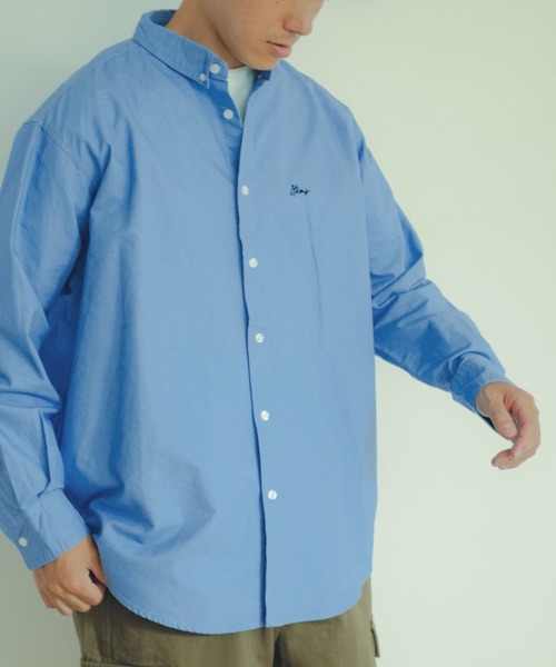 ITEMS URBANRESEARCH（アイテムズ アーバンリサーチ）の「ワンポイント刺繍 OXボタンダウンシャツ（シャツ/ブラウス・メンズ・オフホワイト/チャコールグレー/ブルー・MEDIUM/LARGE）」の16枚目の写真