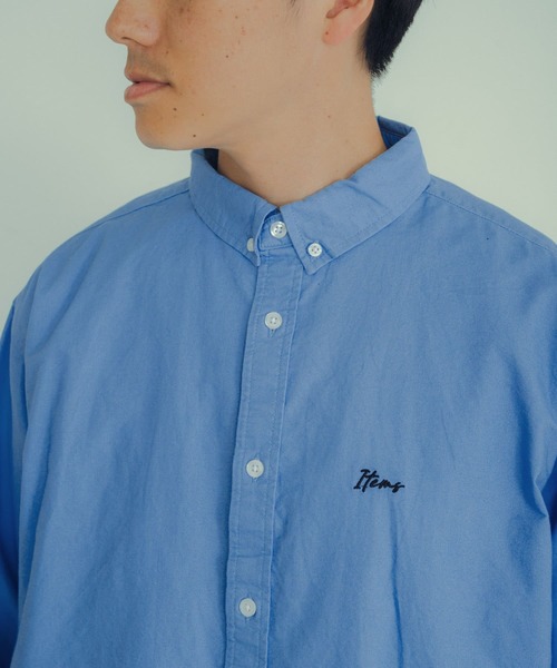 ITEMS URBANRESEARCH（アイテムズ アーバンリサーチ）の「ワンポイント刺繍 OXボタンダウンシャツ（シャツ/ブラウス・メンズ・オフホワイト/チャコールグレー/ブルー・MEDIUM/LARGE）」の22枚目の写真