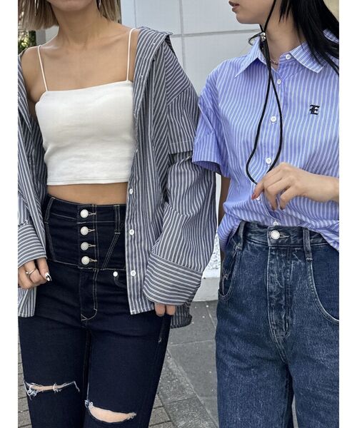 EMODA（エモダ）の「2WAY OVER SH（シャツ/ブラウス・レディース・ブルー/ブラック/ホワイト・FREE）」の5枚目の写真