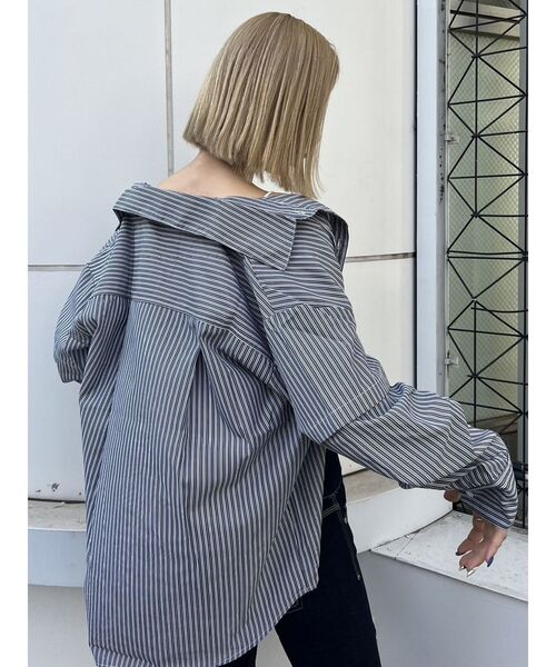 EMODA（エモダ）の「2WAY OVER SH（シャツ/ブラウス・レディース・ブルー/ブラック/ホワイト・FREE）」の14枚目の写真