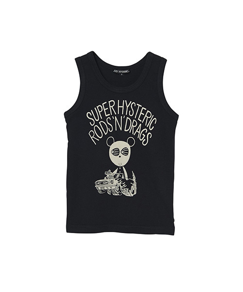 JOEY HYSTERIC（ジョーイヒステリック）の「RODS'N'DRAGS pt タンクトップ（タンクトップ・キッズ・キナリ/ブラック/ピンク・SMALL/MEDIUM/X-SMALL）」の2枚目の写真
