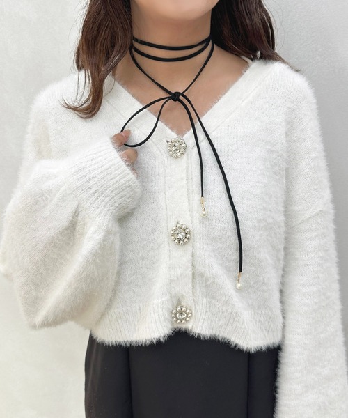 apres jour（アプレジュール）の「【apres jour×ARIAZ】パール付きチョーカー（チョーカー・レディース・ブラック・FREE）」の4枚目の写真