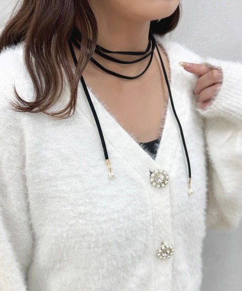 apres jour（アプレジュール）の「【apres jour×ARIAZ】パール付きチョーカー（チョーカー・レディース・ブラック・FREE）」の5枚目の写真