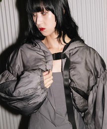 【AULA】キルティッドフーディーブルゾン