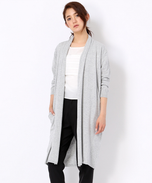 Abahouse Devinette（ドゥヴィネット）の「（新）high gaugeロングカーデ（カーディガン/ボレロ・レディース・ライトグレー/ホワイト/ブラック/オフホワイト・FREE）」の4枚目の写真