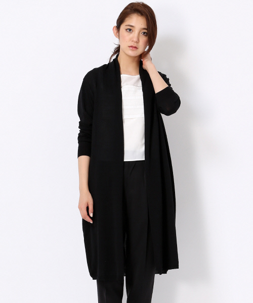 Abahouse Devinette（ドゥヴィネット）の「（新）high gaugeロングカーデ（カーディガン/ボレロ・レディース・ライトグレー/ホワイト/ブラック/オフホワイト・FREE）」の3枚目の写真