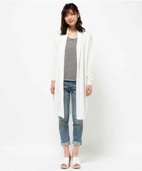 Abahouse Devinette（ドゥヴィネット）の「（新）high gaugeロングカーデ（カーディガン/ボレロ・レディース・ライトグレー/ホワイト/ブラック/オフホワイト・FREE）」の5枚目の写真