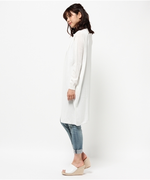 Abahouse Devinette（ドゥヴィネット）の「（新）high gaugeロングカーデ（カーディガン/ボレロ・レディース・ライトグレー/ホワイト/ブラック/オフホワイト・FREE）」の6枚目の写真