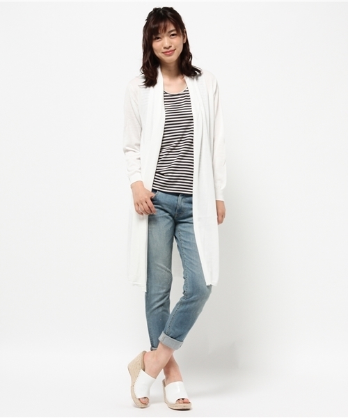 Abahouse Devinette（ドゥヴィネット）の「（新）high gaugeロングカーデ（カーディガン/ボレロ・レディース・ライトグレー/ホワイト/ブラック/オフホワイト・FREE）」の9枚目の写真