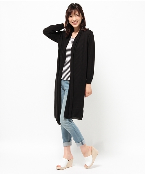 Abahouse Devinette（ドゥヴィネット）の「（新）high gaugeロングカーデ（カーディガン/ボレロ・レディース・ライトグレー/ホワイト/ブラック/オフホワイト・FREE）」の10枚目の写真