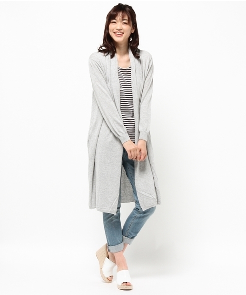 Abahouse Devinette（ドゥヴィネット）の「（新）high gaugeロングカーデ（カーディガン/ボレロ・レディース・ライトグレー/ホワイト/ブラック/オフホワイト・FREE）」の11枚目の写真