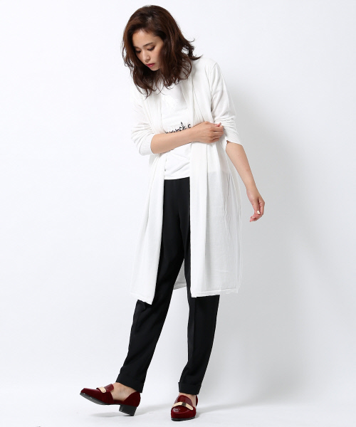 Abahouse Devinette（ドゥヴィネット）の「（新）high gaugeロングカーデ（カーディガン/ボレロ・レディース・ライトグレー/ホワイト/ブラック/オフホワイト・FREE）」の12枚目の写真