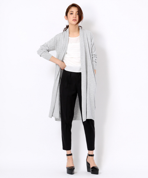 Abahouse Devinette（ドゥヴィネット）の「（新）high gaugeロングカーデ（カーディガン/ボレロ・レディース・ライトグレー/ホワイト/ブラック/オフホワイト・FREE）」の7枚目の写真