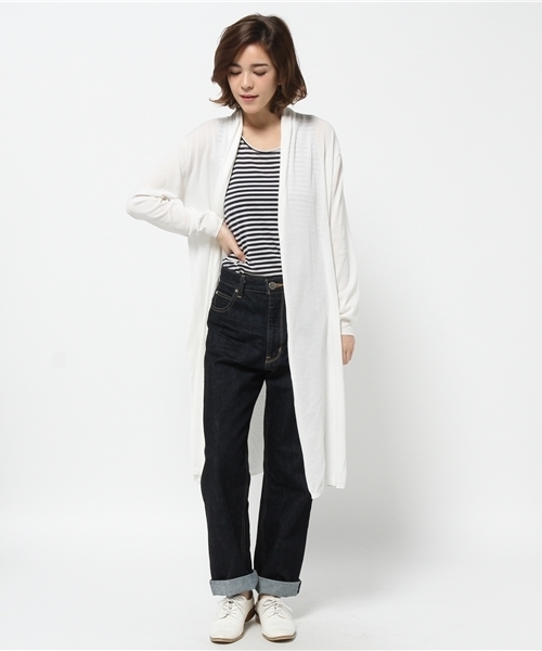 Abahouse Devinette（ドゥヴィネット）の「（新）high gaugeロングカーデ（カーディガン/ボレロ・レディース・ライトグレー/ホワイト/ブラック/オフホワイト・FREE）」の22枚目の写真